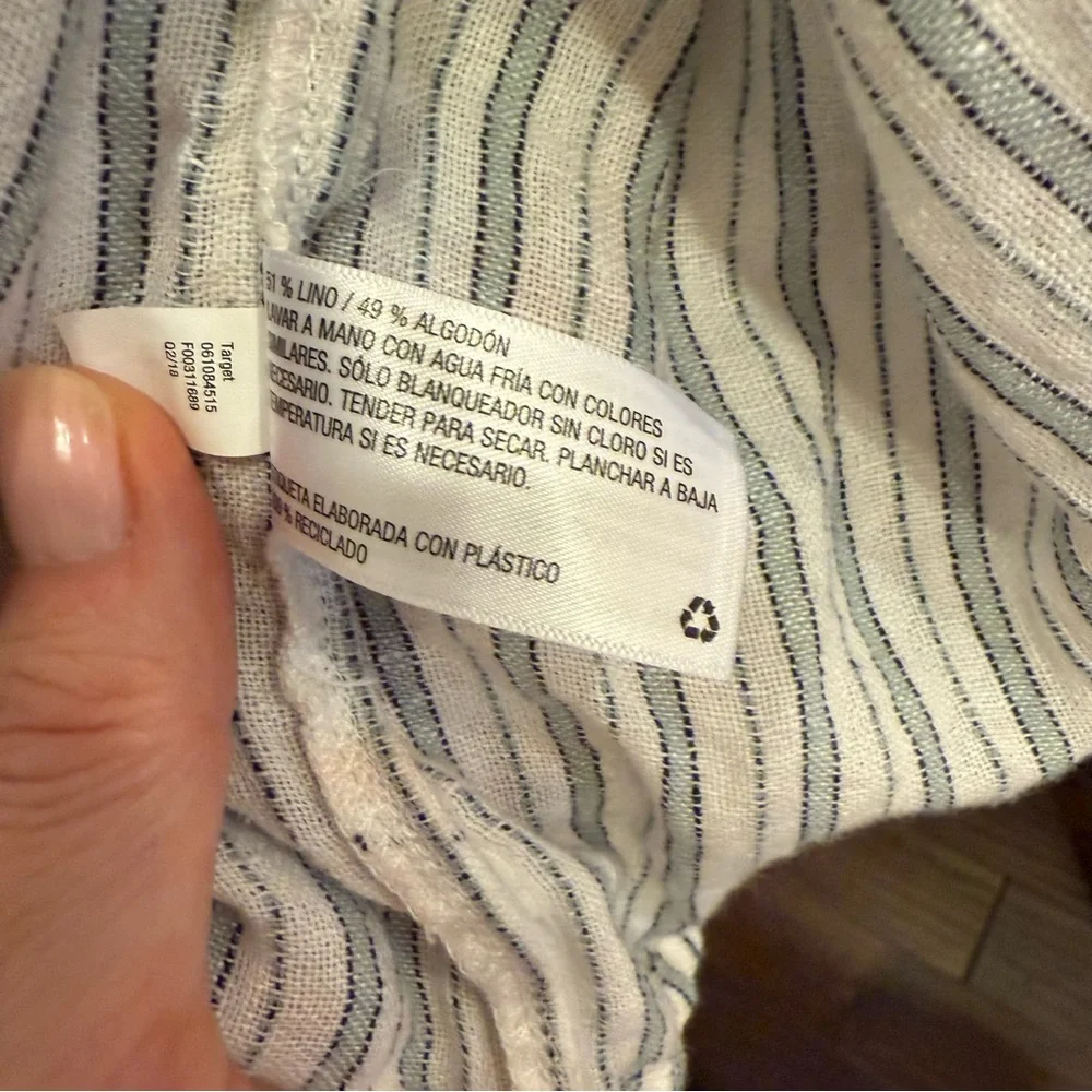 Universal Thread Women’s Linen/Cotton Railroad Stripe Open Cardigan sz OSFM